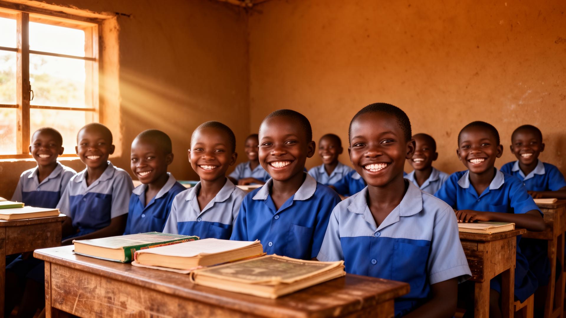 Tanzanian schoolchildren supported by Impatiens Tours